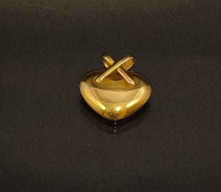 Pendentif coeur en or jaune 750 millièmes. Poids: 