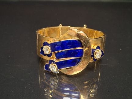 Bracelet manchette articulé en or jaune 750°/°° à 