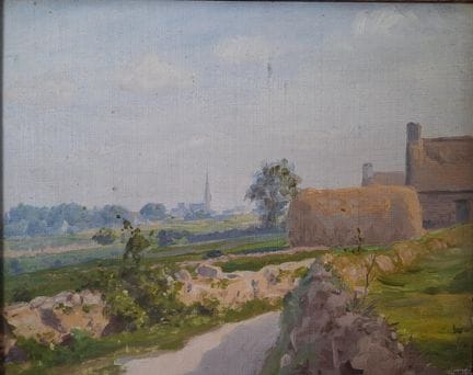 现代派 
风景画 
纸板油画 
19 厘米 × 24 厘米