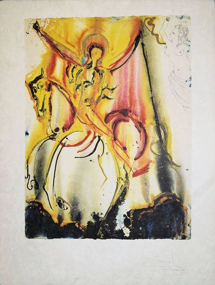 Salvador Dalí, "Le Cavalier triomphant", litografi