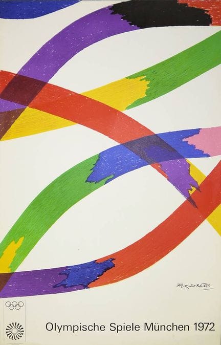 4 affiches d'artistes des Jeux Olympiques de Munic