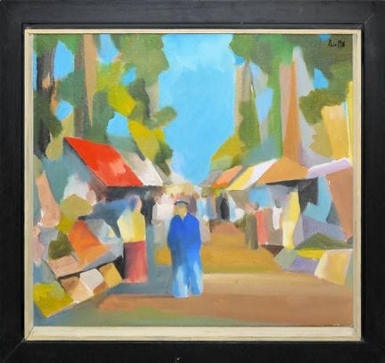 Werner Lichtner-Aix, « Marché », grande peinture à
