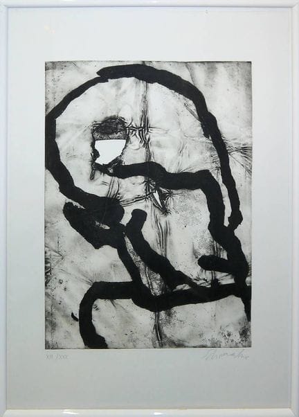 Emil Schumacher, Hommage à Picasso, aquatinte sign
