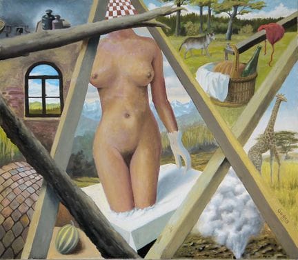 Karl Godeg, "Hommage à Magritte", großes surreales