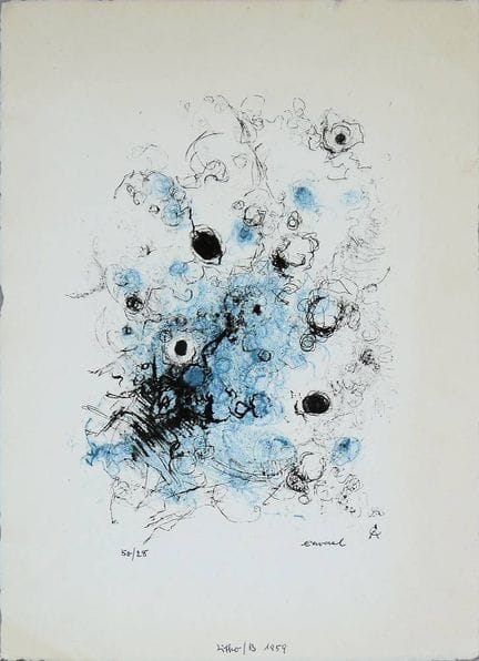 Rolf Cavael, "Informel", litografia a colori firma