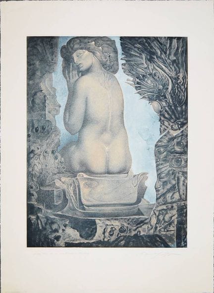 Ernst Fuchs, "Sagesituation", grande incisione all