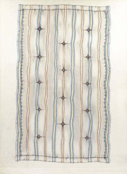 Alfred Hofkunst, "Materasso", disegno/acquerello d