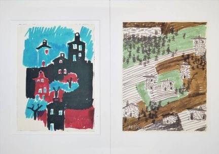 Heimrad Prem, Villages, 2 dessins au feutre de 197