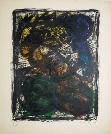 Pierre Alechinsky, Pays Noir, litografia a colori 