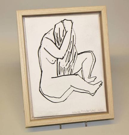Wanda Pratschke, Akt "Schöne", Acrylzeichnung, sig