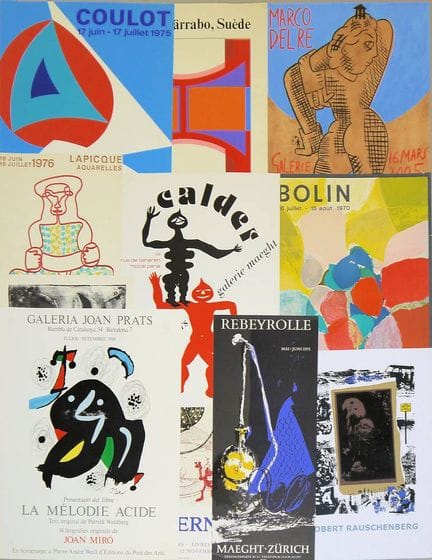 Petite collection de 11 affiches d'art et d'exposi
