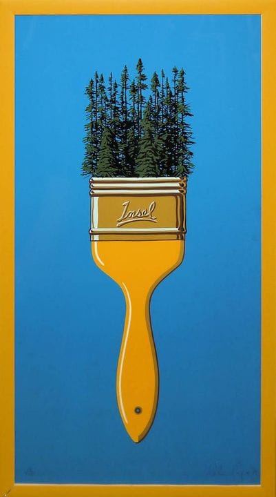 Robin Page, « Insel », sérigraphie en couleur sign