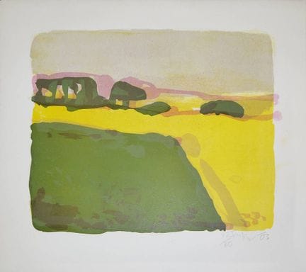 Klaus Fußmann, Campi di colza, linoleografia a col