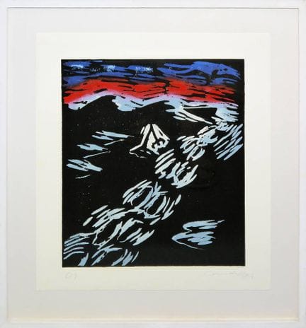 Jörg Immendorff, Sans titre, linogravure en couleu