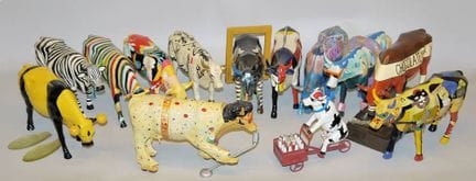 CowParade, 13 mucche in diverse versioni, figurine
