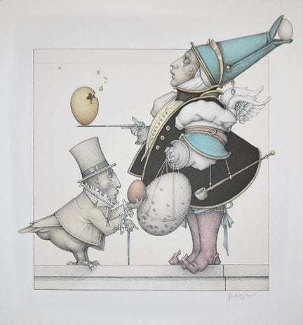 Michael Parkes, *The Egg Collector*, lithographie 