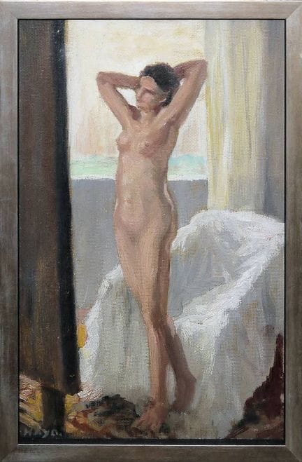Karl Hayd, "Studio di nudo", dipinto a olio, 1920 
