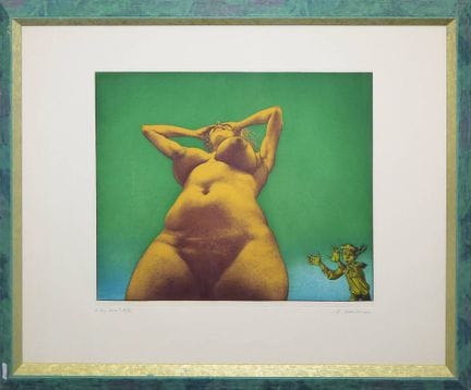 Rudolf Hausner, "Eva", litografia a colori firmata