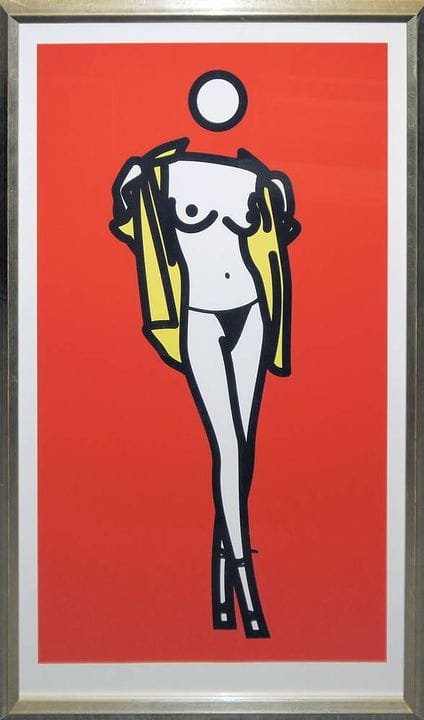 Julian Opie, « Woman taking off man’s shirt. 5 », 