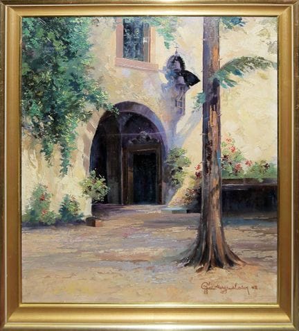 Wilhelm Mergenthaler, "In der Mittagsonne", Ölgemä