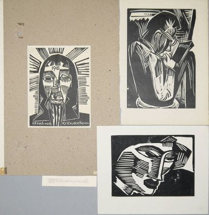 Karl Schmidt-Rottluff, "Kopf", "Kristus" u. Lesend