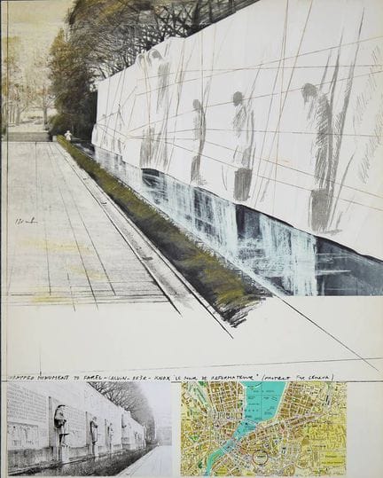 Christo, “Wrapped Mur des Réformateurs”, progetto 