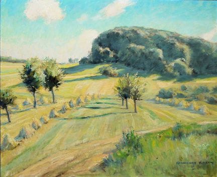 Ferdinand Barth, Paesaggio estivo, dipinto a olio 