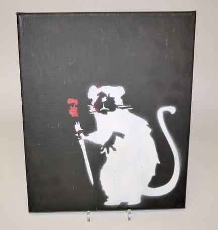 Banksy, Dismal Canvas, Brush Rat, Dismaland, stenc