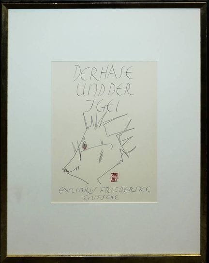 Horst Janssen, « Le lièvre et le hérisson », dessi