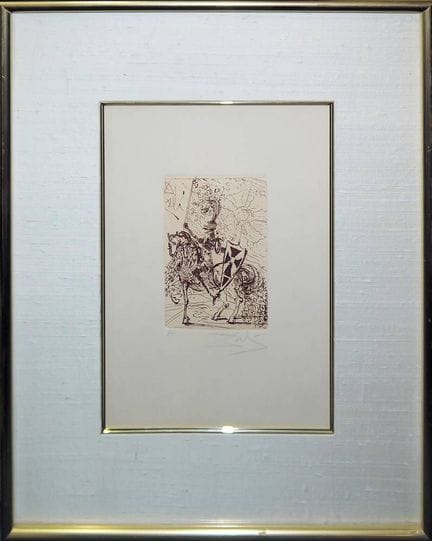 Salvador Dalí, "El Cid", incisione firmata, incorn