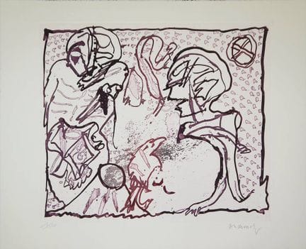 Pierre Alechinsky, *Per Malcolm Lowry*, acquatinta