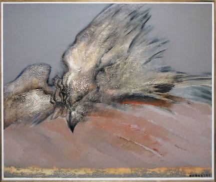 Jerzy Zablocki, Raubvögel, 2 große Ölgemälde, gera