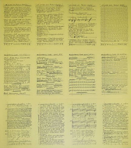 Hanne Darboven, Appunti e foglio di calendario, 5 