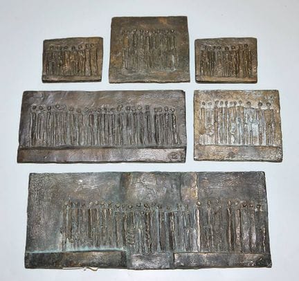 Manfred Kieselbach, 6 reliefs en bronze représenta