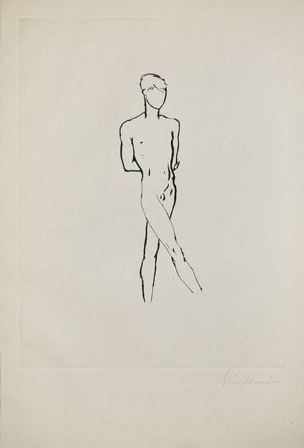 Renée Sintenis, Jeune homme, gravure à la pointe s