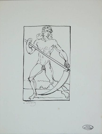 André Derain, Il Mietitore, litografia, firmata
An