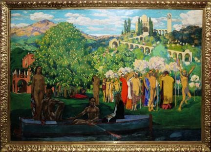 Otto Hettner, "Festa di primavera", tempera all’uo