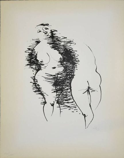 Gustav Seitz, Deux nus féminins, lithographie sign