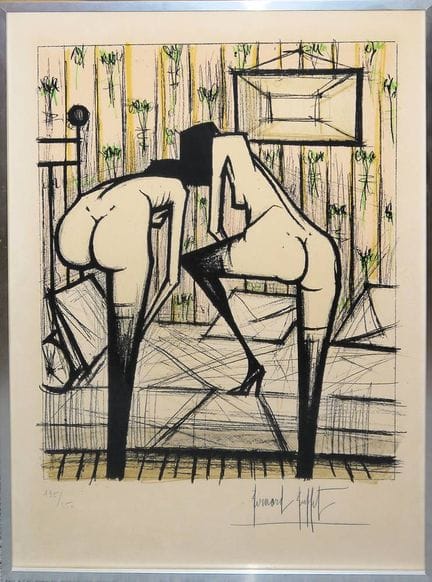Bernard Buffet, "Jeux des Dames", litografia a col