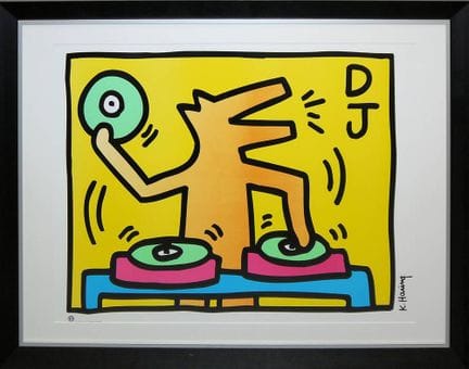 Keith Haring, Untitled (DJ), litografia a colori d