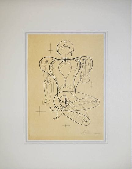 Oskar Schlemmer, « Homo, Figure T », lithographie 