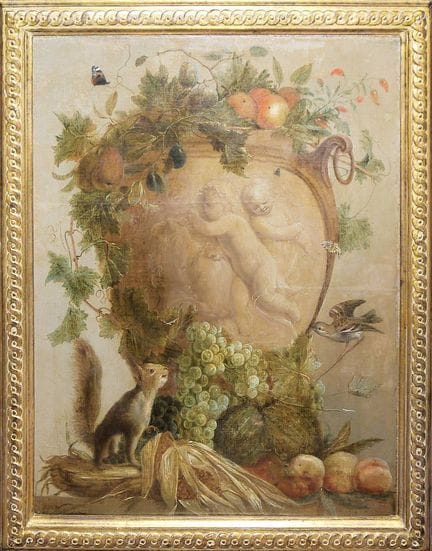 Jacobus Vonck, Lush still life with autumn fruits 