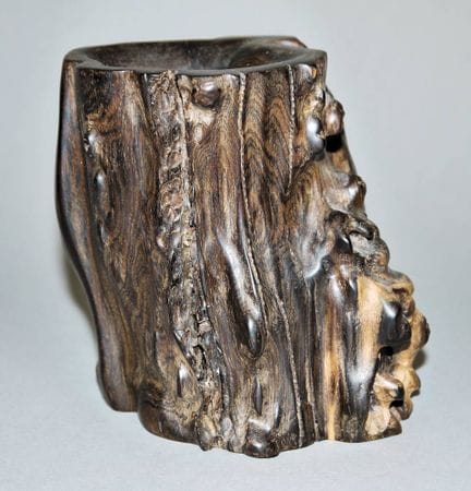 Bitong d'érudit en bois précieux, forme naturelle,