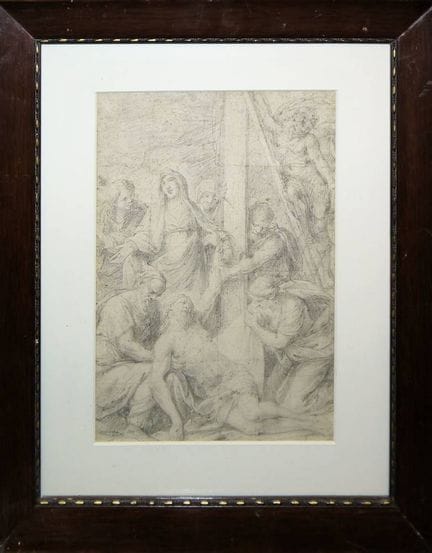 Masterful drawing c. 1600, Descent from the Cross,