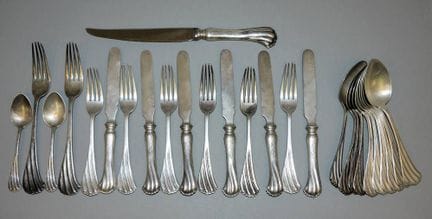 Silver cutlery set by the Moscow court purveyor BO
