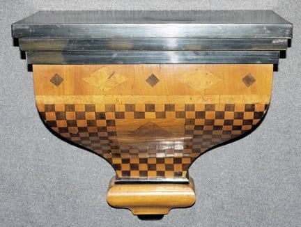 Elegant wall console for figurines and clocks, cir