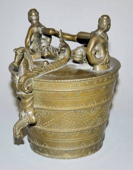 Large Nuremberg pot weight, probably 18th century.