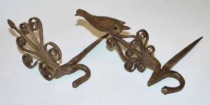 Two rarities: ‘Betty Lamp Spikes’ made of wrought 