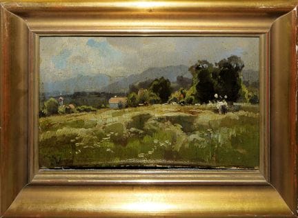 Ludwig Willroider, Alpine Village under a Stormy S
