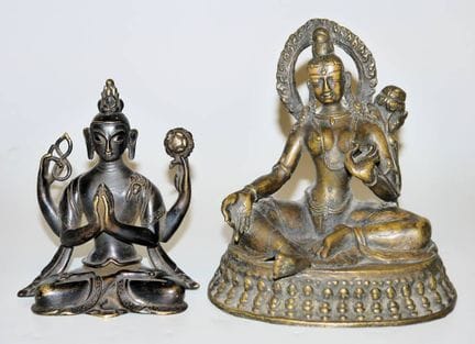 Bodhisattva et Tara, deux sculptures népalaises en